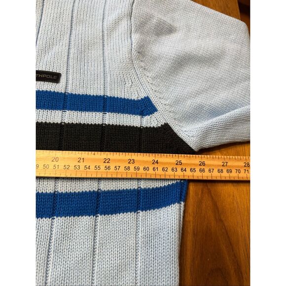 Vtg Southpole Sweater Mens X-Large Mock neck Striped Hip Hop 90s Y2k Quarter Zip - Picture 8 of 9